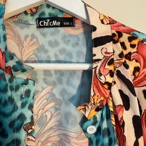 ANIMAL PRINT TROPICAL COLORS SIZE M